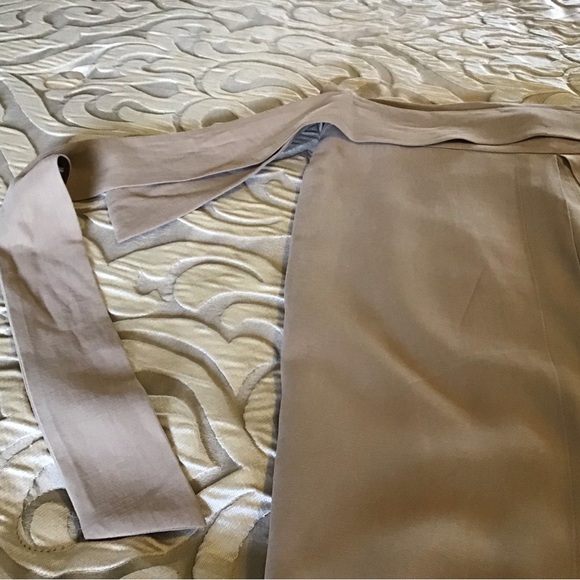 ANTONIO MELANI Tan Wide Leg Pants with Tie Belt - Picture 9 of 14